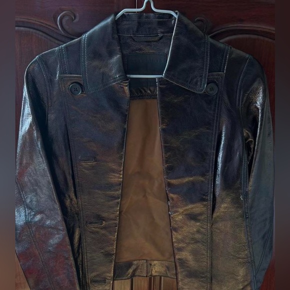 All Saints Bronze Genuine Lamb Leather Jacket - Picture 1 of 7
